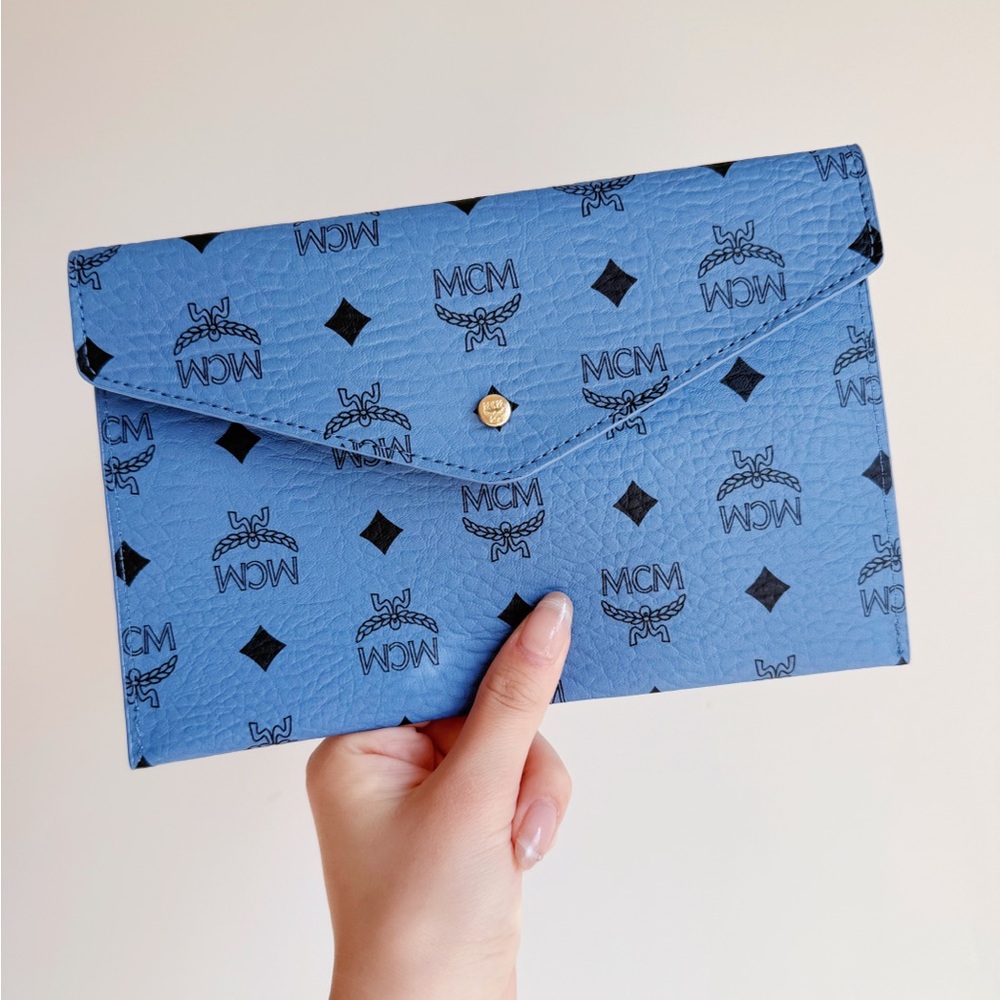 MCM Blue Cosmetic Pouch